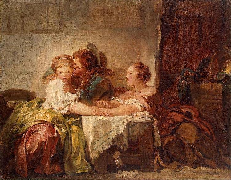 Jean-Honore Fragonard The Captured Kiss, the Hermitage, St. Petersburg oil painting image